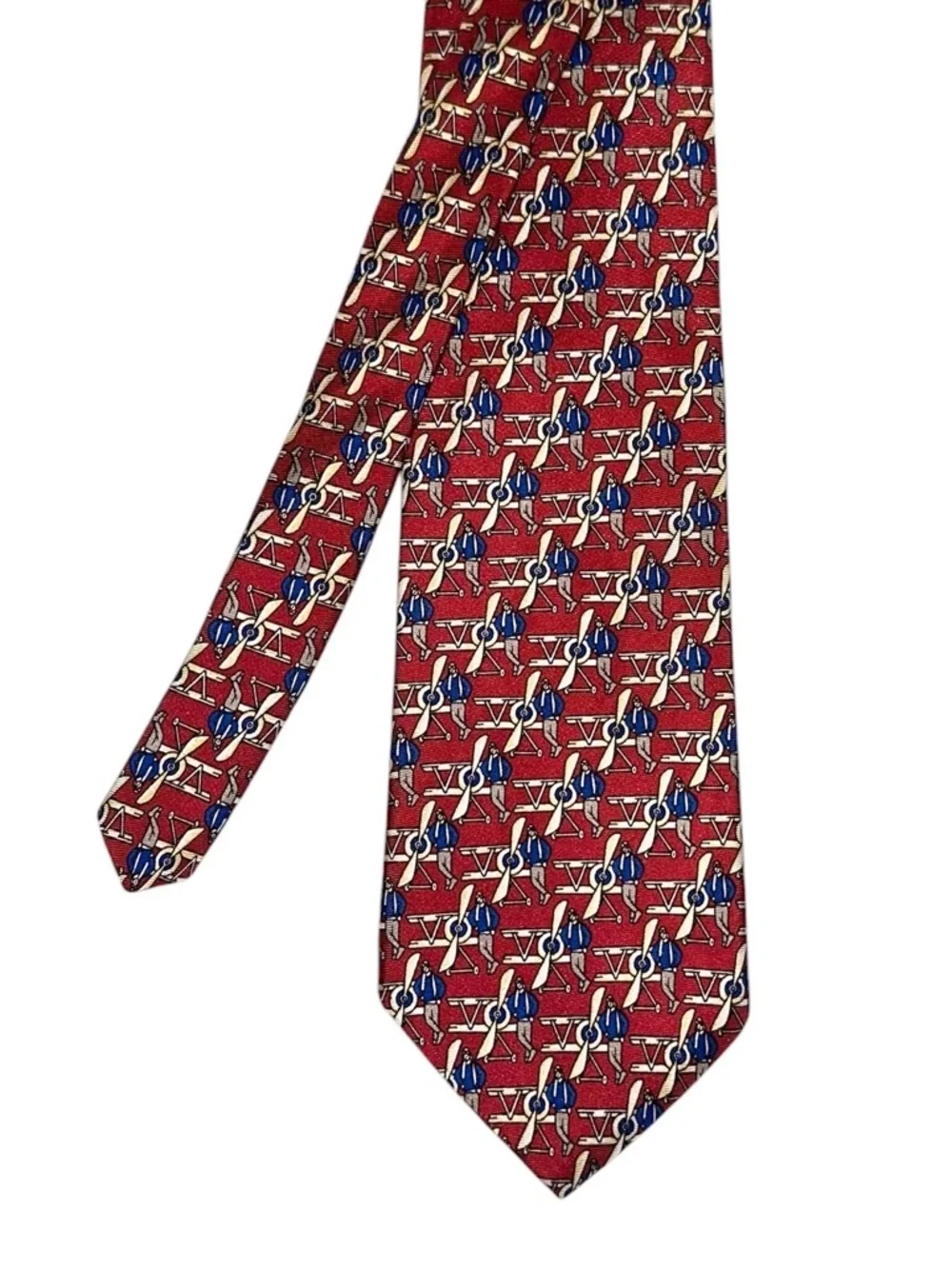Brooks Brothers Makers Tie Silk Red Aviation Pilot Propeller Plane 3.5x59” USA